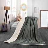 Ribbed Stripe Ultra Soft Sherpa Throw Blanket- King Size