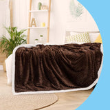 Ribbed Stripe Ultra Soft Sherpa Throw Blanket- King Size