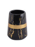 Pack of 4 Black & Gold Marblene Bathroom Accessories Set