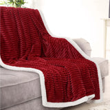 Ribbed Stripe Ultra Soft Sherpa Throw Blanket- King Size