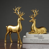 Golden Deer Animal Resin Crafts Sculpture Living Room Decoration