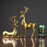 Golden Deer Animal Resin Crafts Sculpture Living Room Decoration