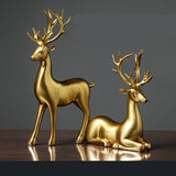 Golden Deer Animal Resin Crafts Sculpture Living Room Decoration