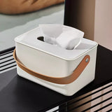 Multifunctional Tissue Storage Box with Handle Simple Desktop Tissue Organizer for Kitchen Living Room Bathroom