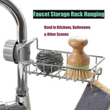 Dazzling Stainless Steel Kitchen Sink Faucet Rack Single Layer