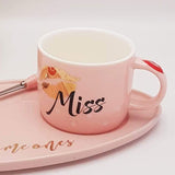 Vintage Miss You Coffee Mug with Tray & Spoon