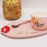 Vintage Miss You Coffee Mug with Tray & Spoon