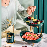 Nordic Serving Platters With Golden Stand