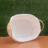 Gold Plated Metal Bread Basket Oval