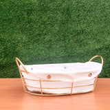 Gold Plated Metal Bread Basket Oval