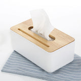 Bamboo Wood Tissue Box With Mobile Stand