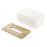 Bamboo Wood Tissue Box With Mobile Stand