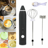 Electric Milk Frother Portable Egg Beater/Coffee Beater USB Rechargeable Handheld Coffee Blender Milk Shaker Mixer Foamer Food Blender